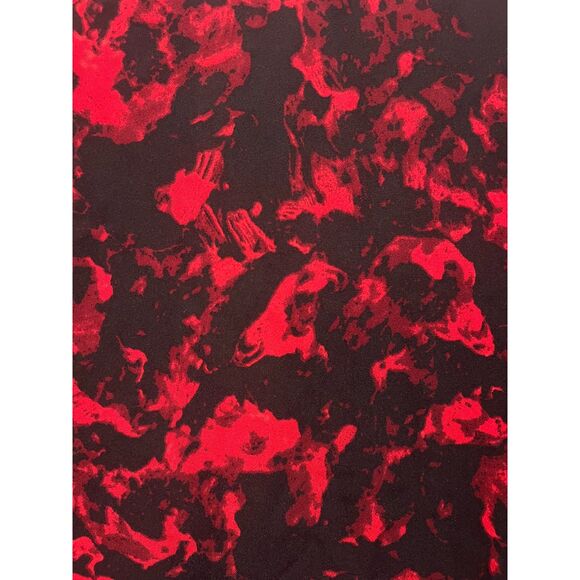 Olivia & Grace Red & Black Abstract Flowy Bell Flounce Sleeve Top Size L NWT - Picture 4 of 5